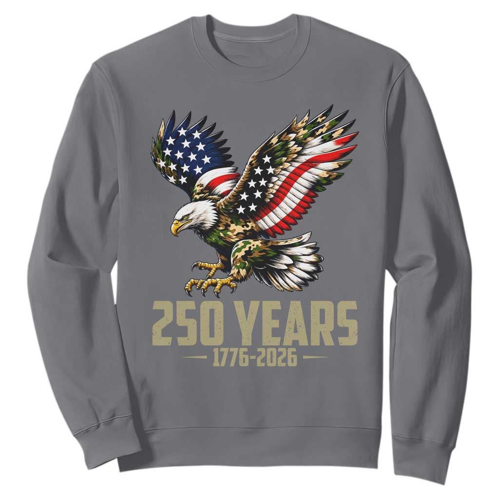 250 Years America Anniversary Sweatshirt Military Eagle American Flag Camo