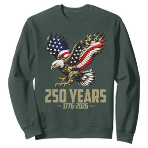 250 Years America Anniversary Sweatshirt Military Eagle American Flag Camo