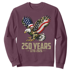 250 Years America Anniversary Sweatshirt Military Eagle American Flag Camo