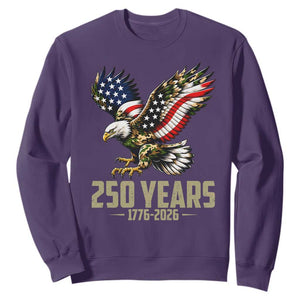 250 Years America Anniversary Sweatshirt Military Eagle American Flag Camo
