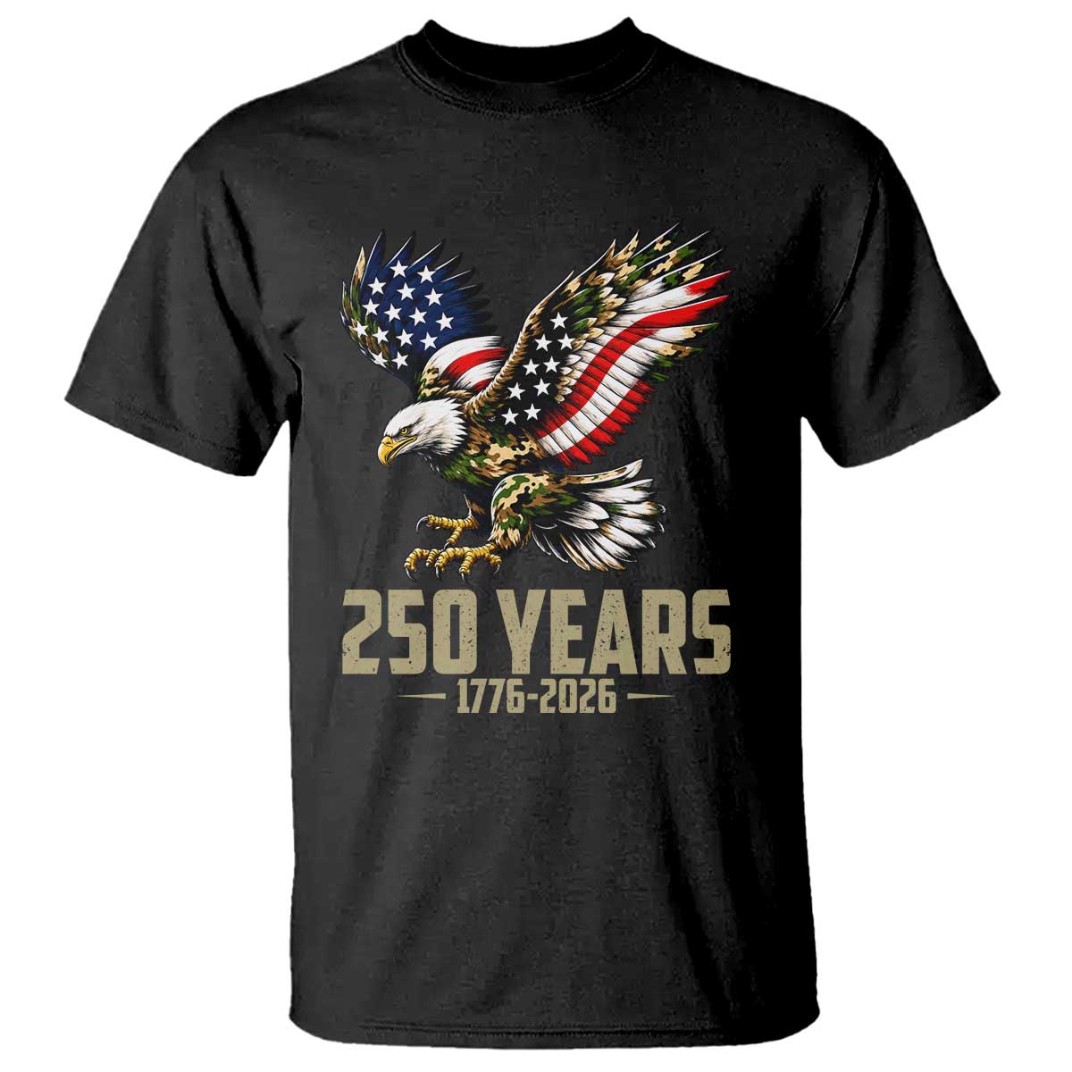 250 Years America Anniversary T Shirt Military Eagle American Flag Camo
