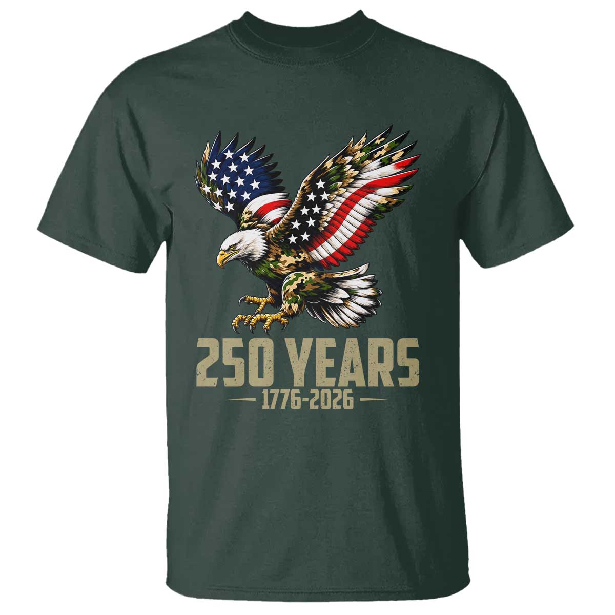 250 Years America Anniversary T Shirt Military Eagle American Flag Camo