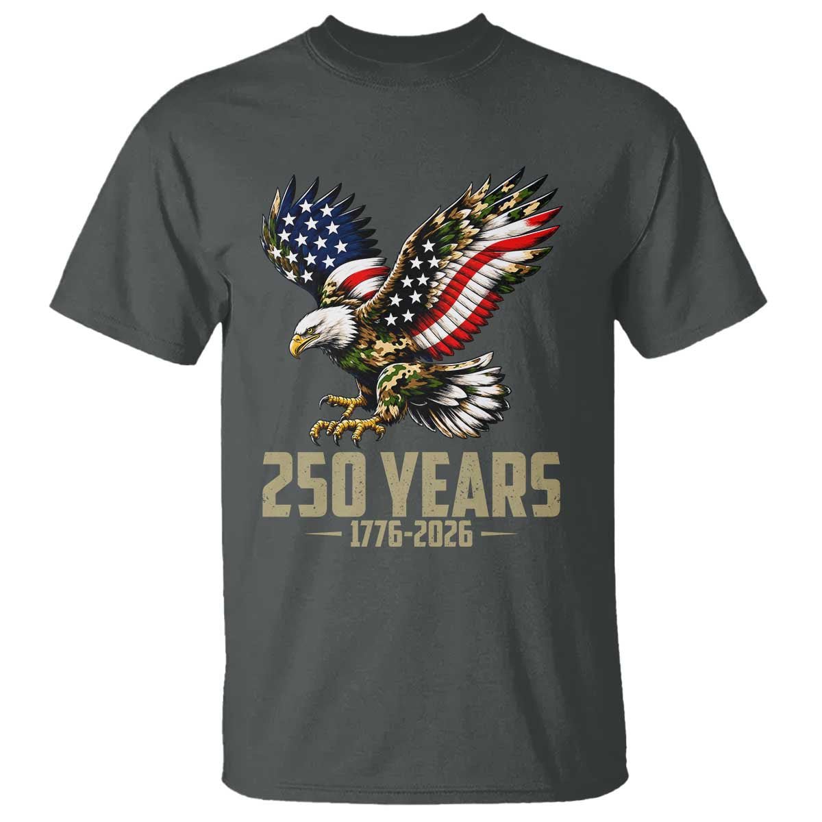 250 Years America Anniversary T Shirt Military Eagle American Flag Camo