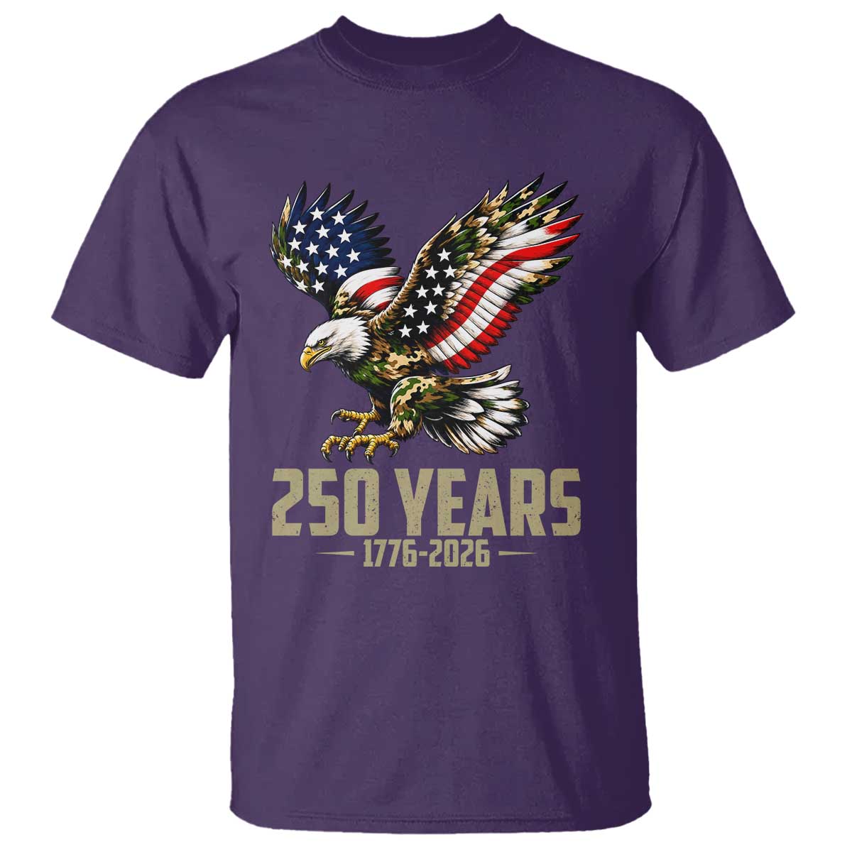 250 Years America Anniversary T Shirt Military Eagle American Flag Camo