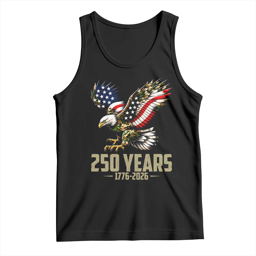 250 Years America Anniversary Tank Top Military Eagle American Flag Camo