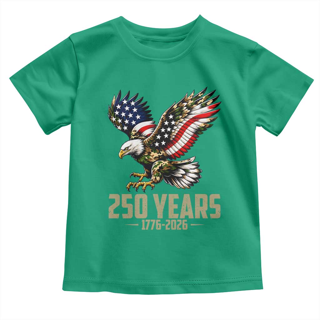 250 Years America Anniversary Toddler T Shirt Military Eagle American Flag Camo