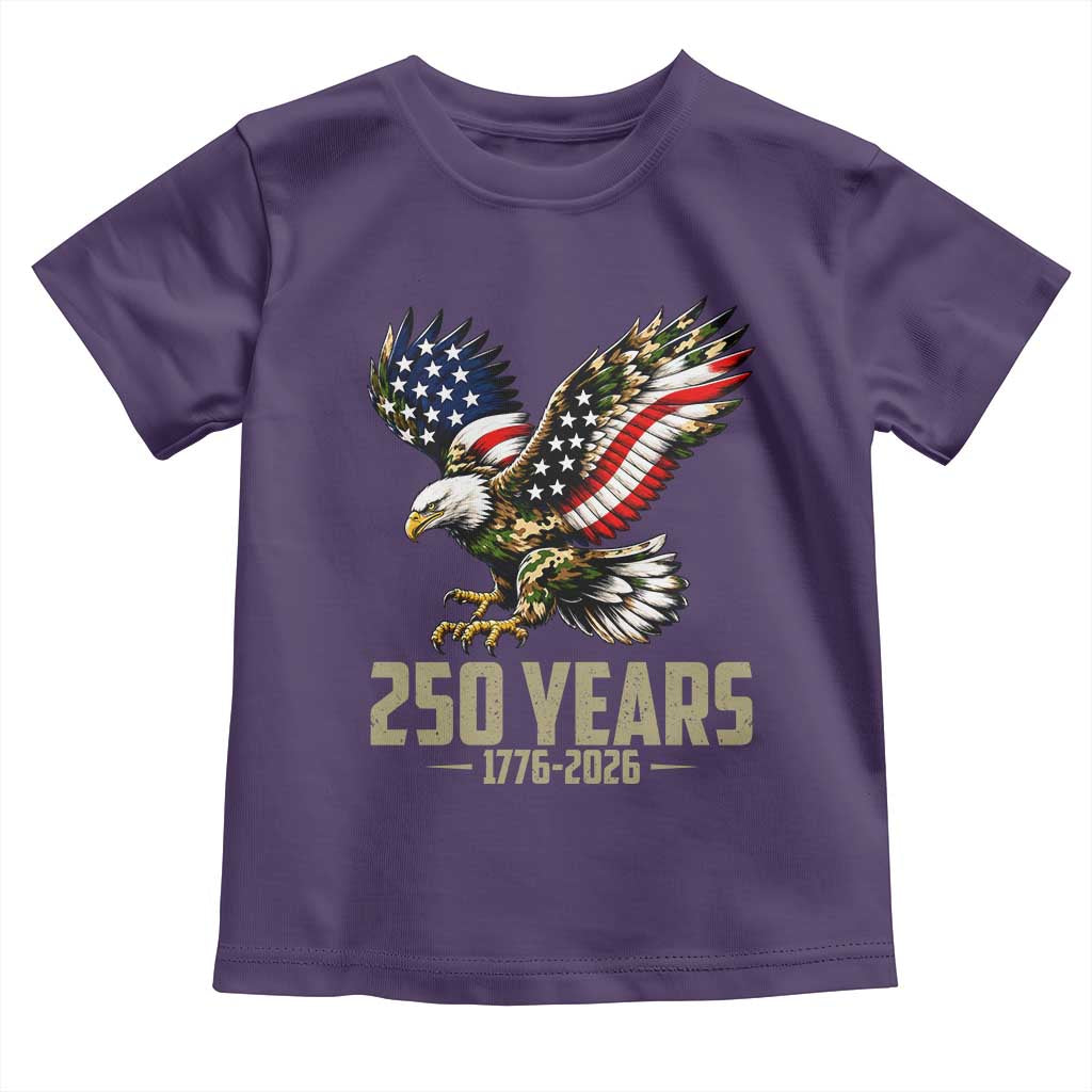 250 Years America Anniversary Toddler T Shirt Military Eagle American Flag Camo