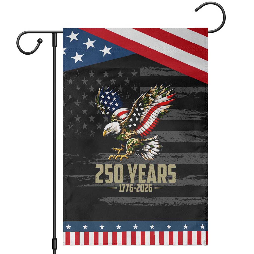250 Years America Anniversary Patriotic Garden Flag Military Eagle American Flag Camo
