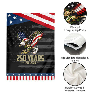 250 Years America Anniversary Patriotic Garden Flag Military Eagle American Flag Camo