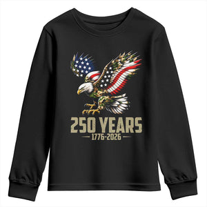 250 Years America Anniversary Youth Sweatshirt Military Eagle American Flag Camo