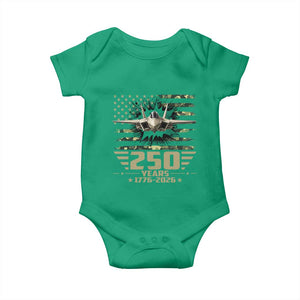 250 Years Anniversary Baby Onesie Patriotic Jet Fighter US Flag Camo