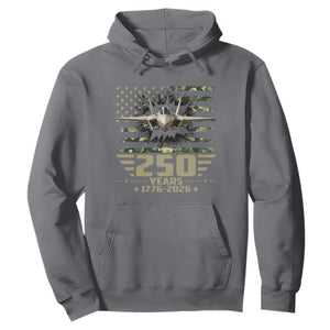 250 Years Anniversary Hoodie Patriotic Jet Fighter US Flag Camo