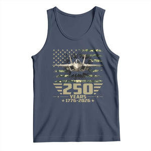 250 Years Anniversary Tank Top Patriotic Jet Fighter US Flag Camo TS14 Navy Print Your Wear