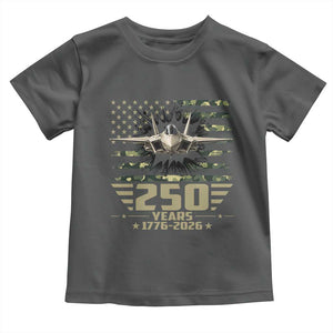 250 Years Anniversary Toddler T Shirt Patriotic Jet Fighter US Flag Camo