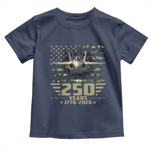 250 Years Anniversary Toddler T Shirt Patriotic Jet Fighter US Flag Camo