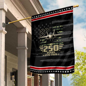 250 Years Anniversary Patriotic Garden Flag Jet Fighter US Flag Camo