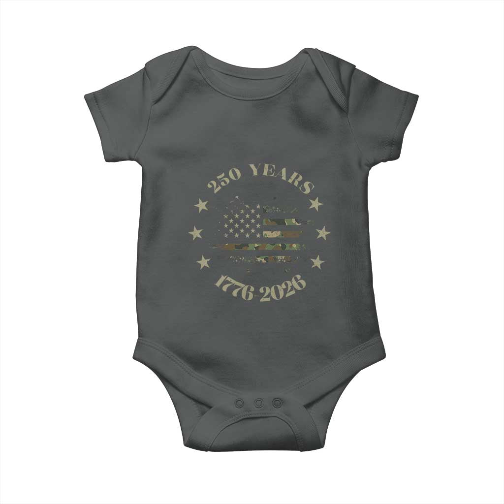 250 Years Anniversary Baby Onesie Camo American Flag Independence Day
