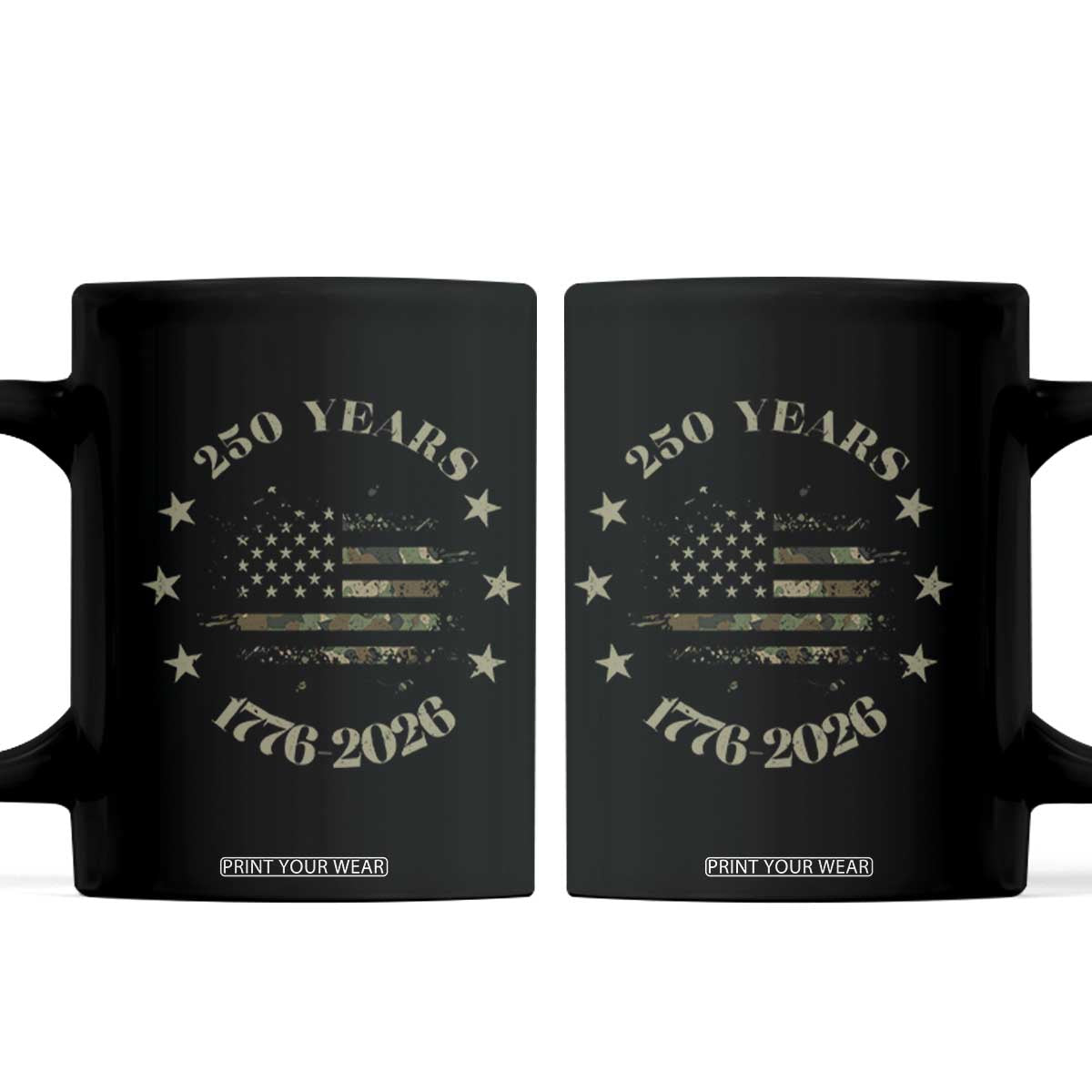 250 Years Anniversary Coffee Mug Camo American Flag Independence Day