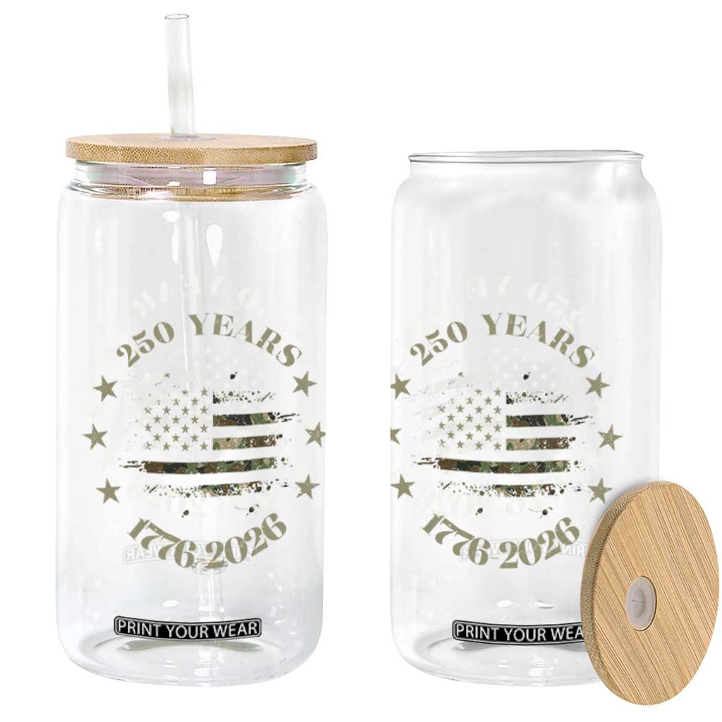250 Years Anniversary Glass Can Camo American Flag Independence Day TS14 Print Your Wear