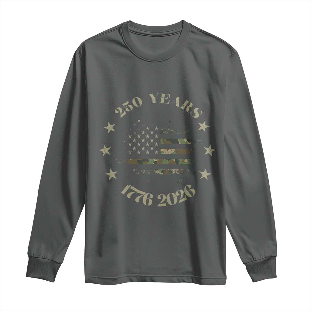 250 Years Anniversary Long Sleeve Shirt Camo American Flag Independence Day