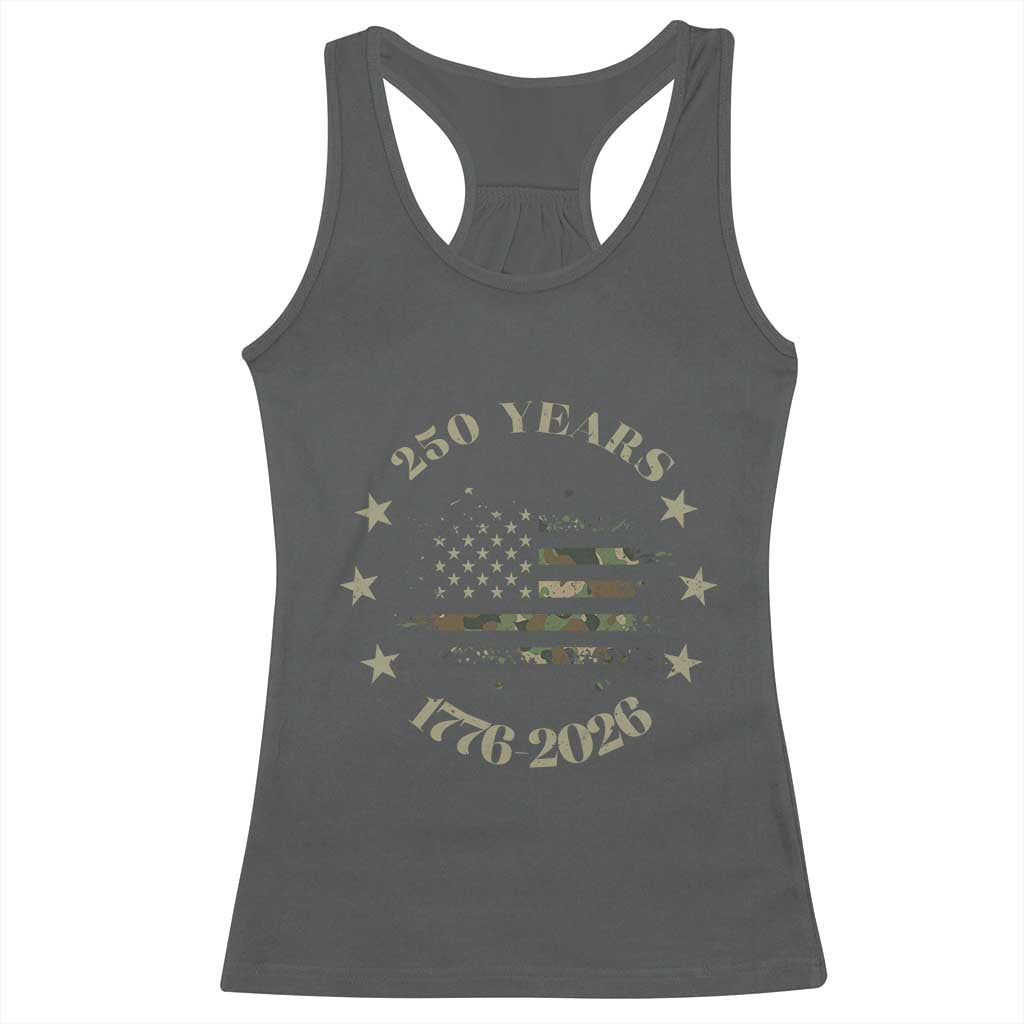 250 Years Anniversary Racerback Tank Top Camo American Flag Independence Day