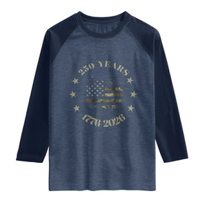 250 Years Anniversary Raglan Shirt Camo American Flag Independence Day