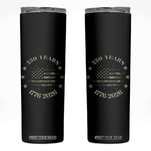 250 Years Anniversary Skinny Tumbler Camo American Flag Independence Day