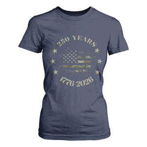 250 Years Anniversary T Shirt For Women Camo American Flag Independence Day