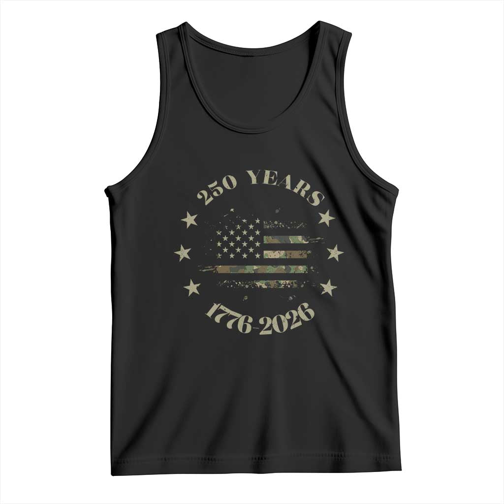 250 Years Anniversary Tank Top Camo American Flag Independence Day