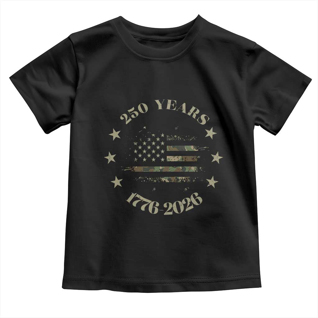 250 Years Anniversary Toddler T Shirt Camo American Flag Independence Day TS14 Black Print Your Wear