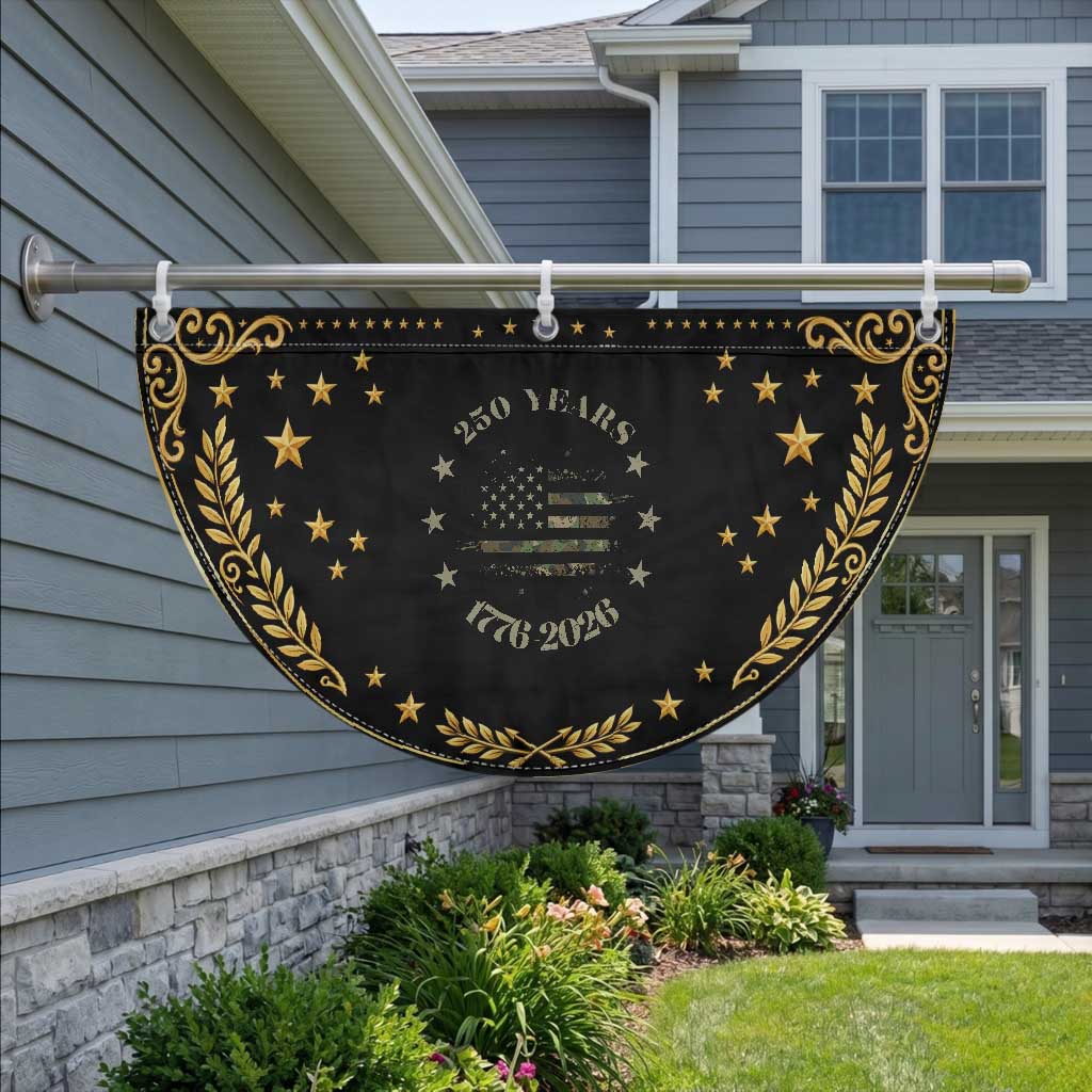 250 Years Anniversary Patriotic Fan Flag Jet Fighter US Flag Camo