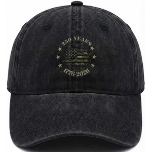 250 Years Anniversary Washed Cotton Baseball Cap Camo American Flag Independence Day