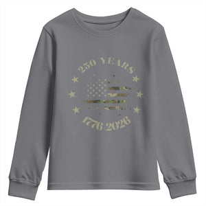 250 Years Anniversary Youth Sweatshirt Camo American Flag Independence Day