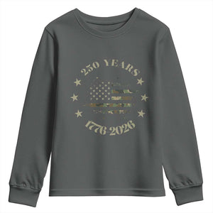 250 Years Anniversary Youth Sweatshirt Camo American Flag Independence Day
