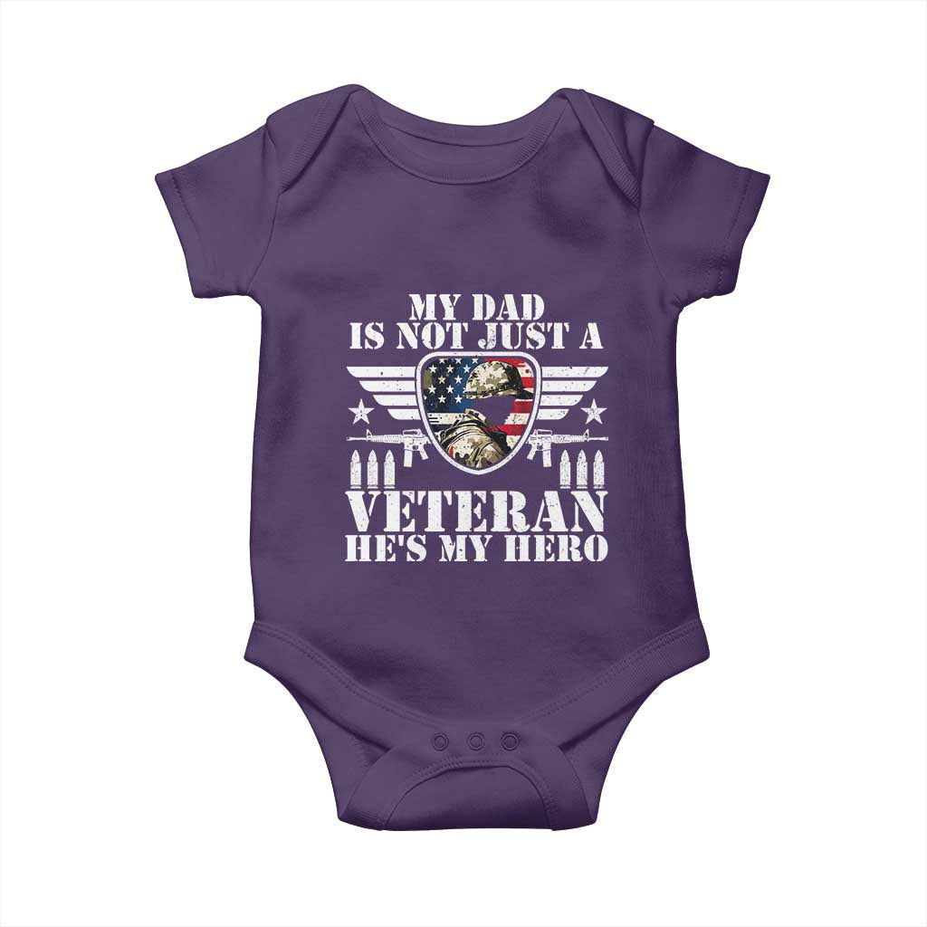 Military Family Veteran Support Baby Onesie My Papa US Veteran My Hero