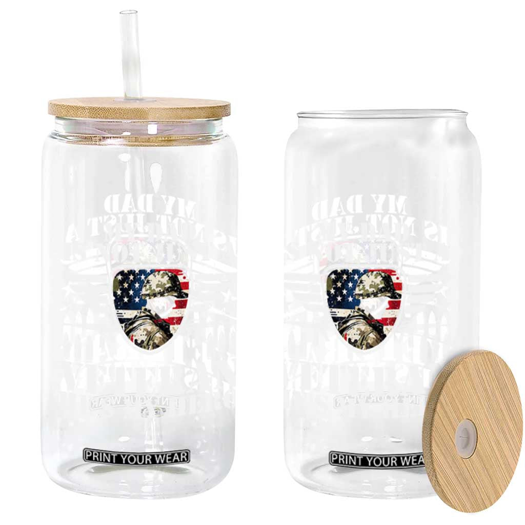 Military Family Veteran Support Glass Can My Papa US Veteran My Hero
