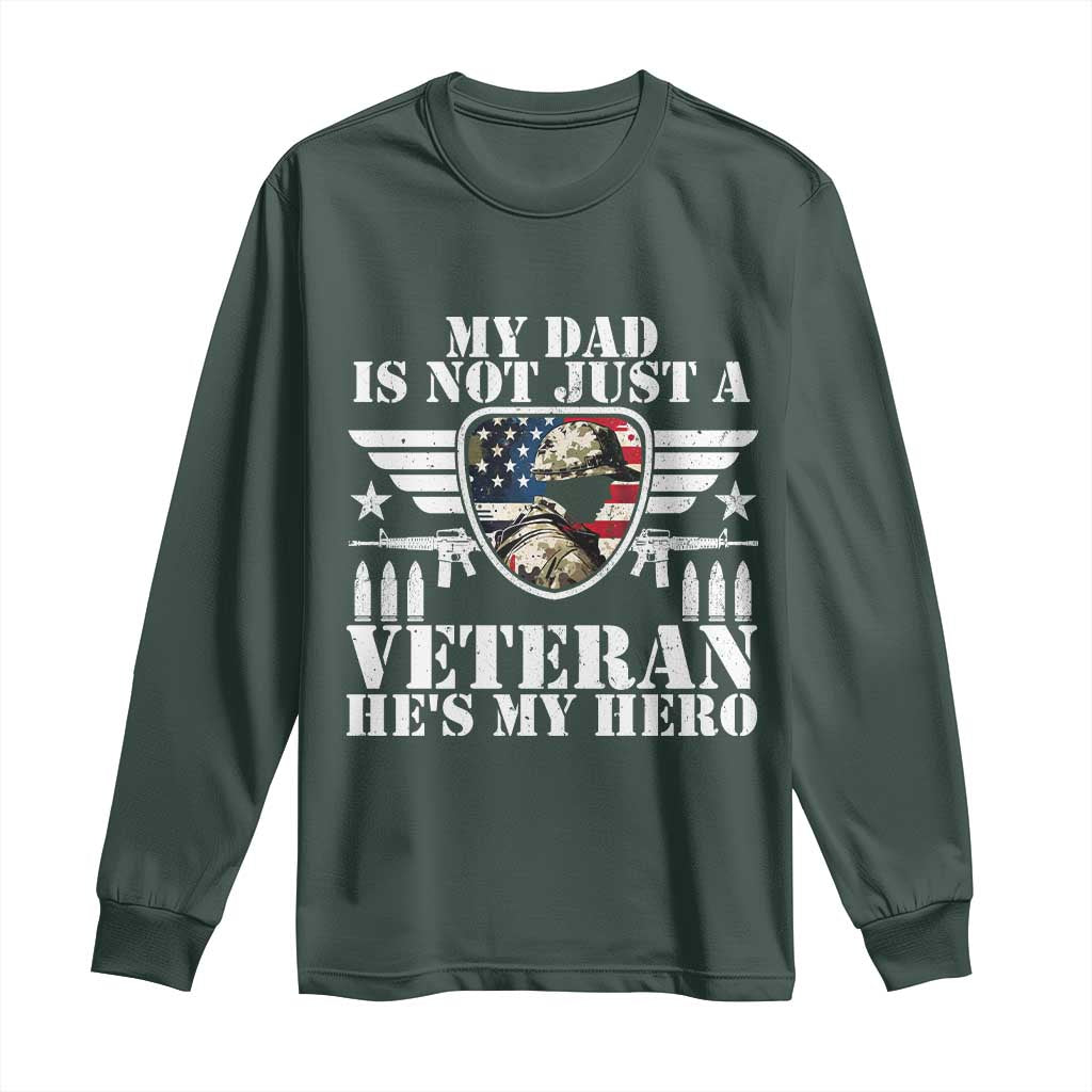 Military Family Veteran Support Long Sleeve Shirt My Papa US Veteran My Hero