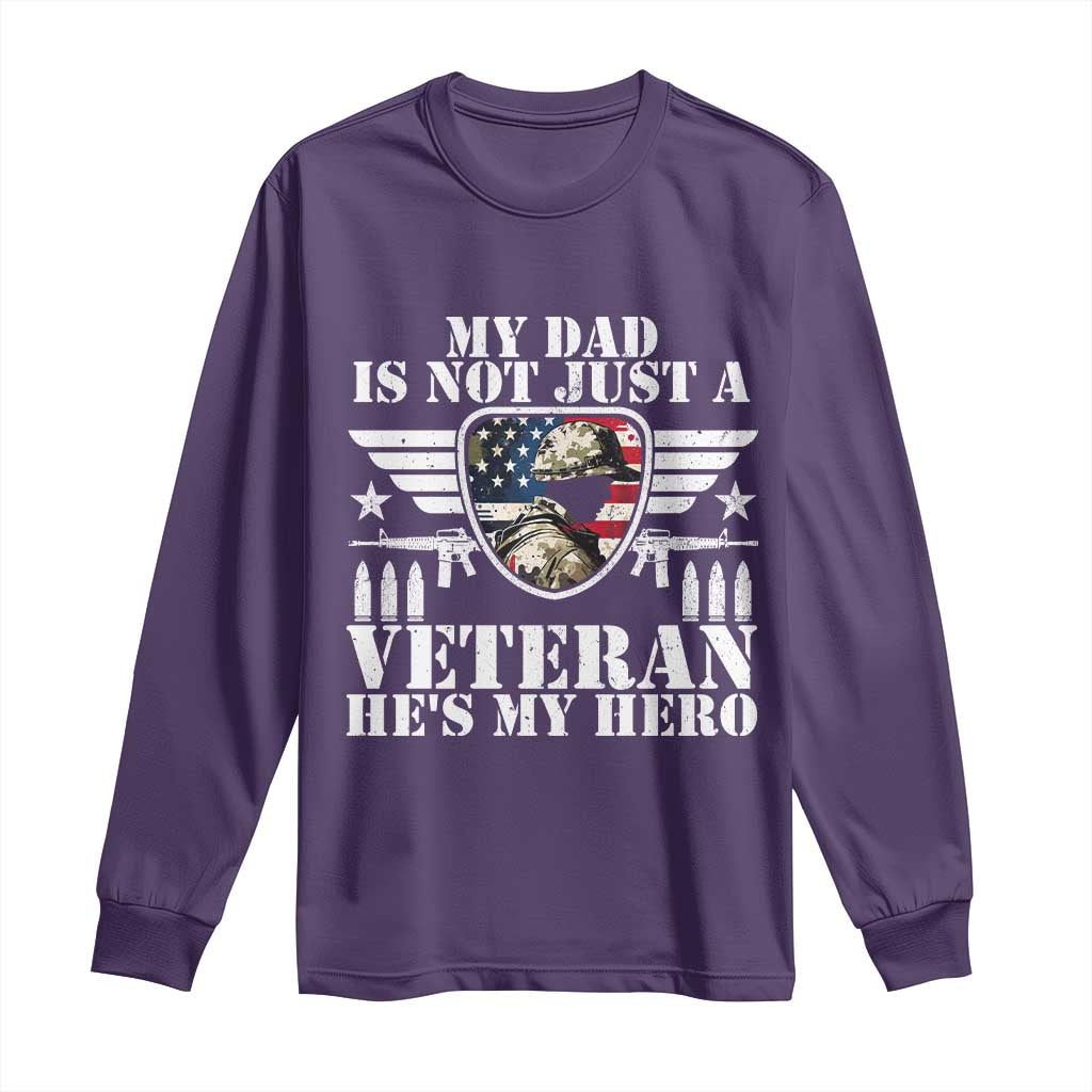 Military Family Veteran Support Long Sleeve Shirt My Papa US Veteran My Hero