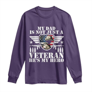 Military Family Veteran Support Long Sleeve Shirt My Papa US Veteran My Hero