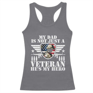 Military Family Veteran Support Racerback Tank Top My Papa US Veteran My Hero