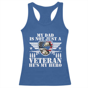 Military Family Veteran Support Racerback Tank Top My Papa US Veteran My Hero