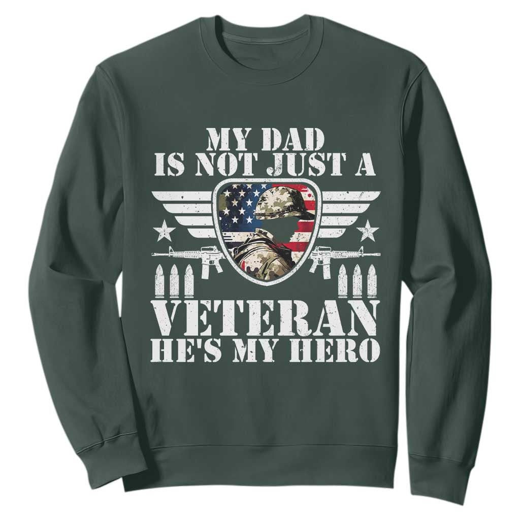 Military Family Veteran Support Sweatshirt My Papa US Veteran My Hero
