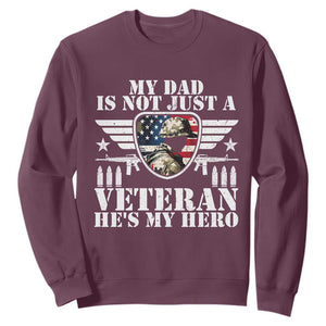 Military Family Veteran Support Sweatshirt My Papa US Veteran My Hero