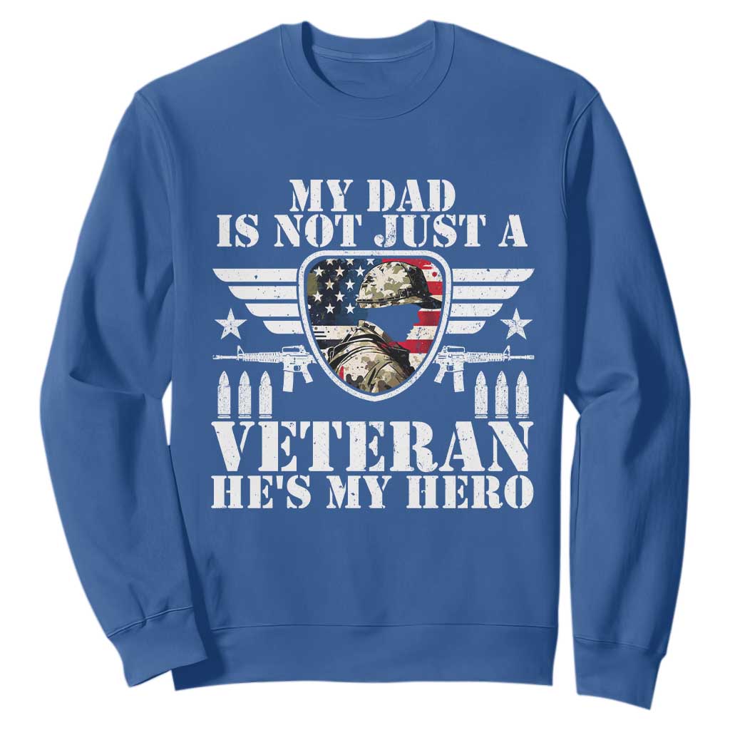 Military Family Veteran Support Sweatshirt My Papa US Veteran My Hero