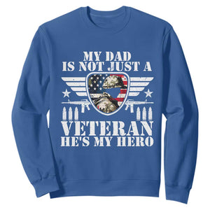 Military Family Veteran Support Sweatshirt My Papa US Veteran My Hero