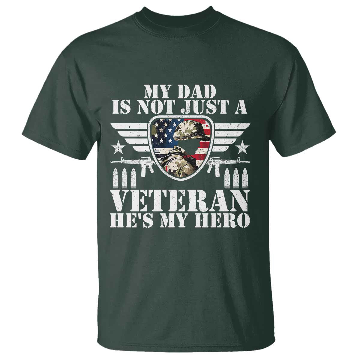 Military Family Veteran Support T Shirt My Papa US Veteran My Hero