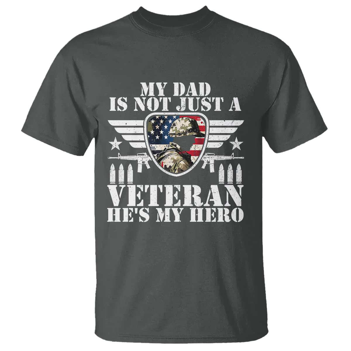 Military Family Veteran Support T Shirt My Papa US Veteran My Hero