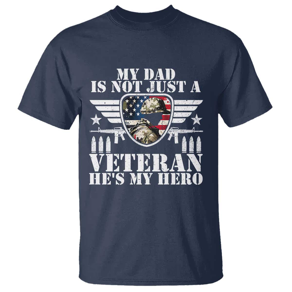 Military Family Veteran Support T Shirt My Papa US Veteran My Hero