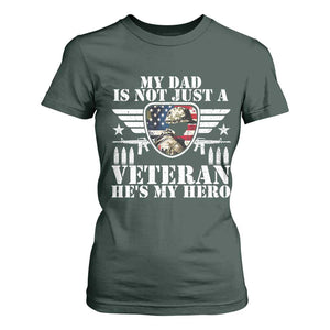 Military Family Veteran Support T Shirt For Women My Papa US Veteran My Hero