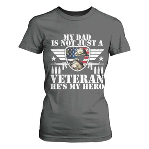 Military Family Veteran Support T Shirt For Women My Papa US Veteran My Hero